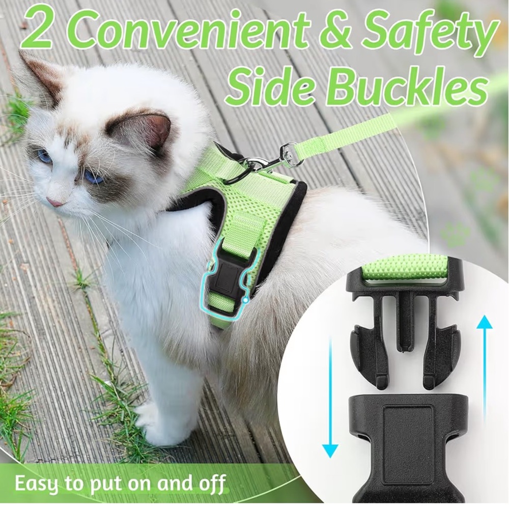 NWT Light Green Cat Harness and Leash Set - Picture 5 of 8